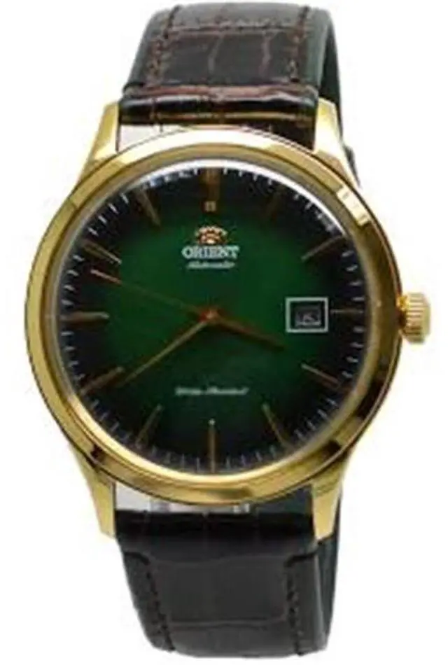 Alt view image 8 of 17 - Orient Bambino Version 4 FAC08002F0 Green Dial Gold-Tone Case Classic Watch