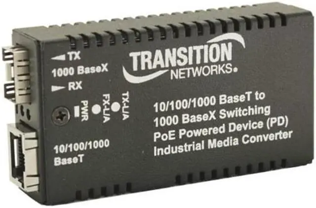 Alt view image 4 of 9 - Transition Networks Hardened Mini PD 10/100/1000 Bridging Media Converter