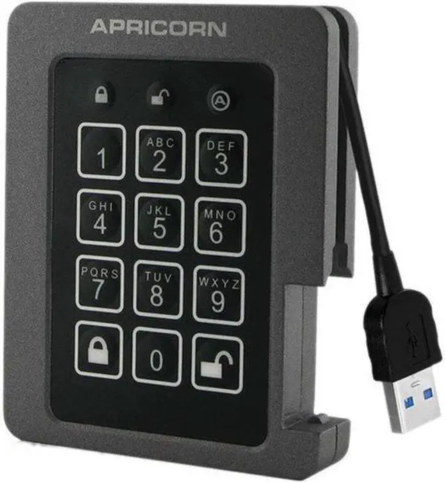Main image of Apricorn Mass Storage ASSD-3PL256-240F Aegis 240GB Padlock USB 3.1 Gen 1 Solid State Drive