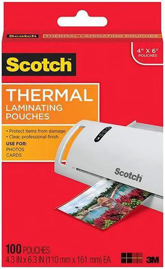Alt view image 4 of 10 - Scotch Thermal Laminating Pouches, 4x6", 100 Pack - TP5900-100