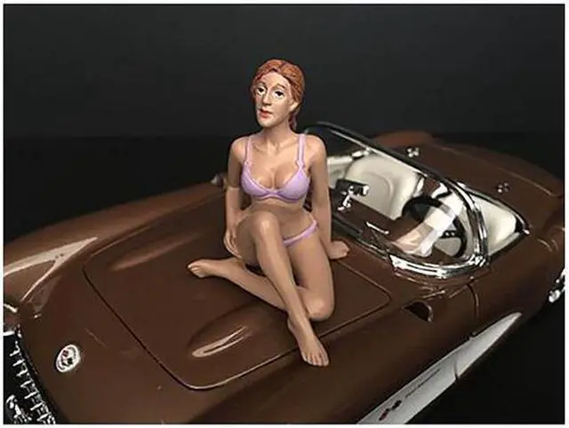 Alt view image 2 of 6 - September Bikini Calendar Girl Figurine for 1/24 Scale Models by American Diorama