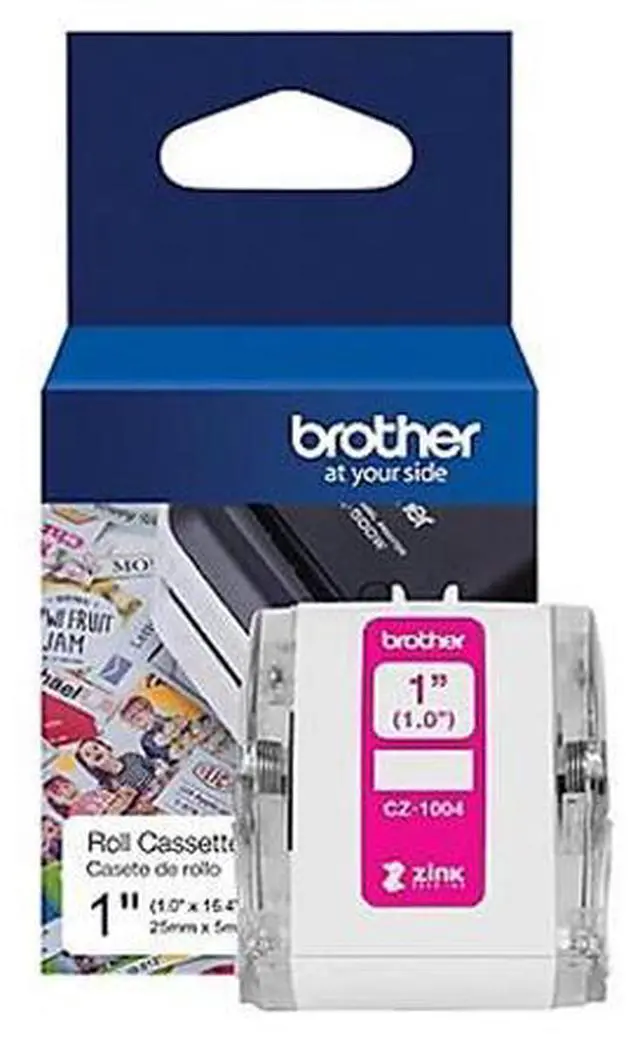 Alt view image 6 of 20 - Brother Genuine CZ-1004 continuous length 1" (1.0") 25 mm wide x 16.4 ft. (5 m) long label roll featuring ZINK® Zero Ink technology - 1" Width x 16 13/32 ft Length - Zero Ink (Z