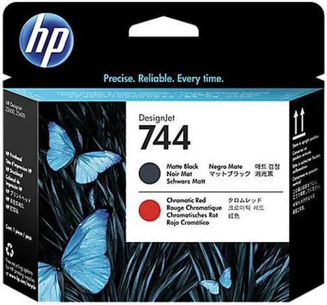 Alt view image 2 of 11 - HP 744 Matte Black/Chromatic Red DesignJet Printhead, F9J88A