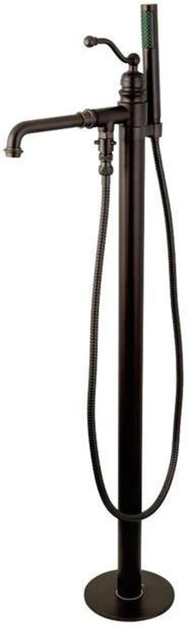 Main image of Kingston Brass KS7035ABL English Country Single Handle Freestanding Roman Tub Filler with Hand Shower, Oil Rubbed Bronze
