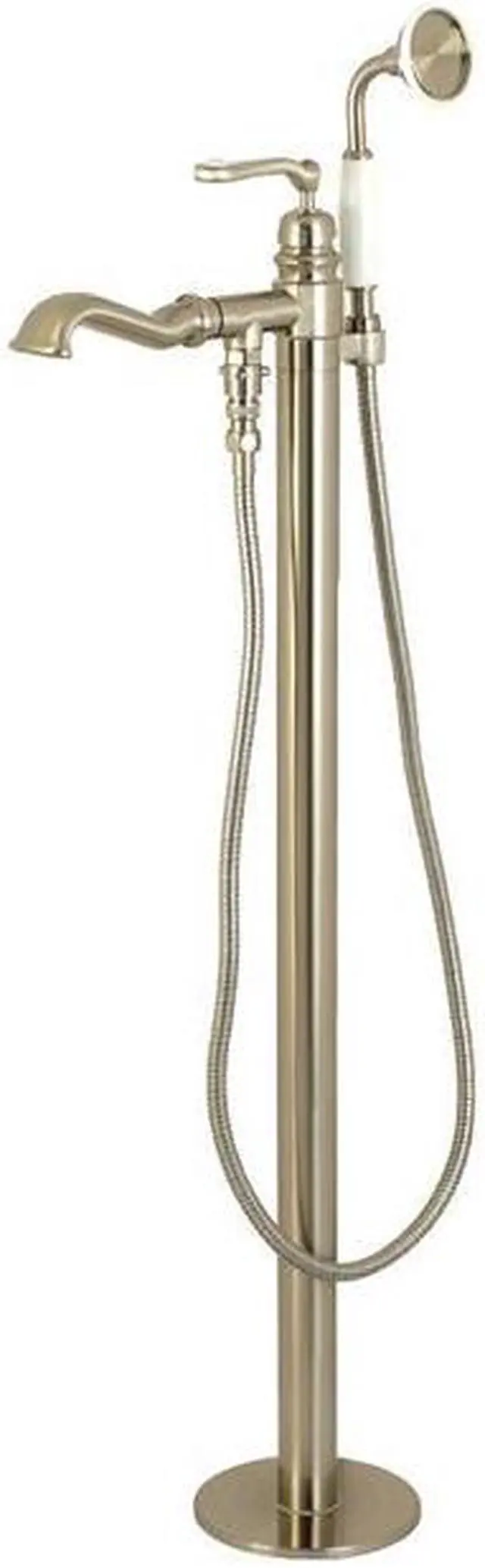 Main image of Kingston Brass KS7018RL Royale Royale Single Handle Freestanding Roman Tub Faucet with Hand Shower, Brushed Nickel