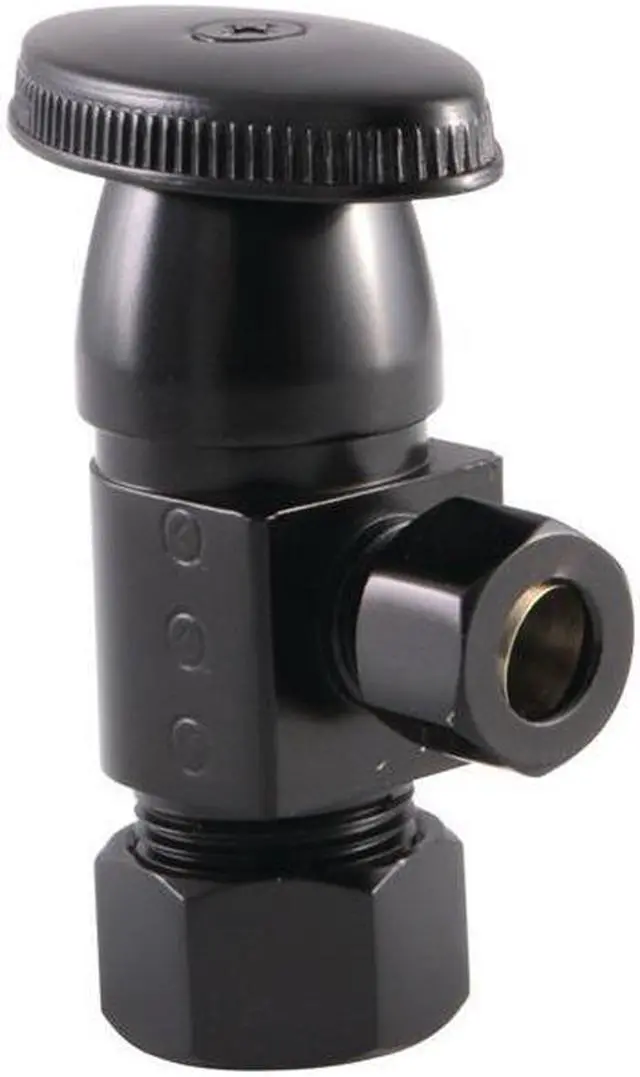 Main image of Kingston Brass CD53300VA Americana 0.62 O.D x 0.37 in. O.D Anti-Seize Deluxe Quarter Turn Ceramic Hardisc Cartridge Angle Stop, Matte Black