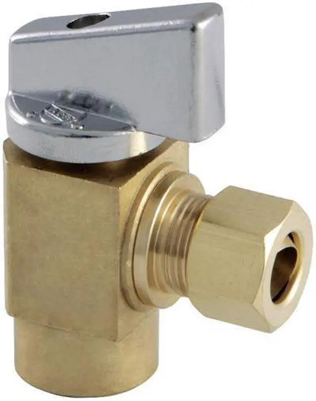 Main image of Kingston Brass KF33104CTL Columbia 0.37 IPS x 0.37 in. O.D Compression 0.25 in. Turn Angle Stop Valve, Raw Brass