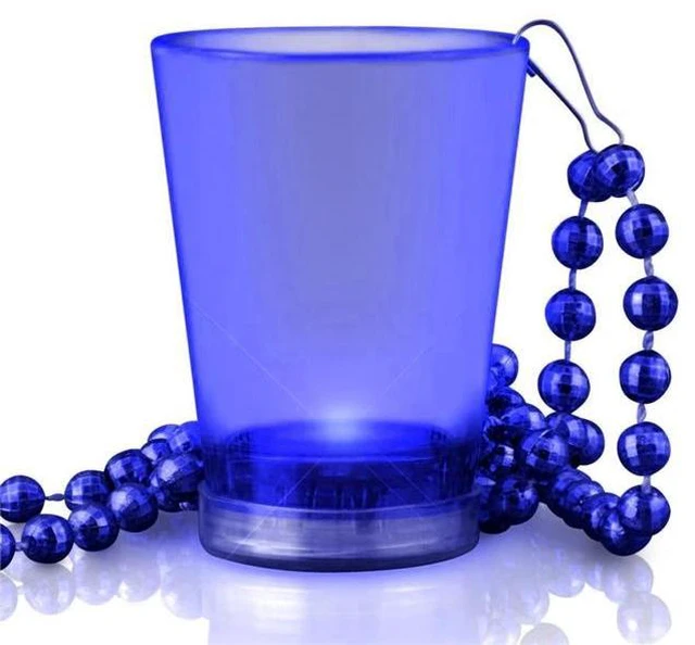 Main image of Blinkee 1290040 Light Up Blue Shot Glass on Blue Beaded Necklaces