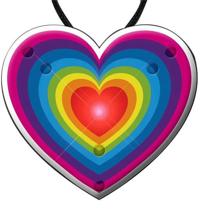 Main image of Blinkee RWWHRT-NE Flashing Retro Love Rainbow Heart Pendant Necklace