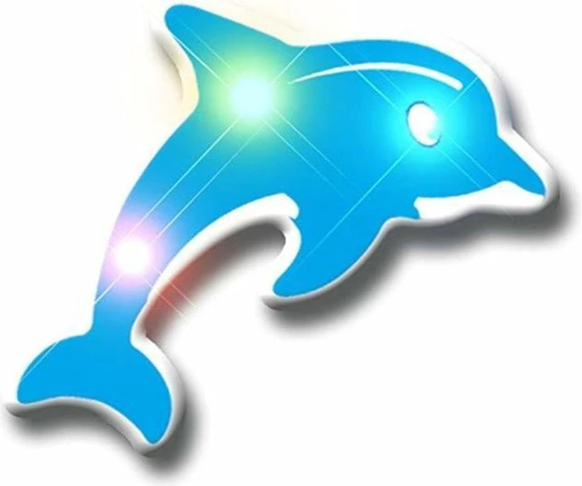Main image of Blinkee 3435000 Blue Dolphin Flashing Body Light Lapel Pins