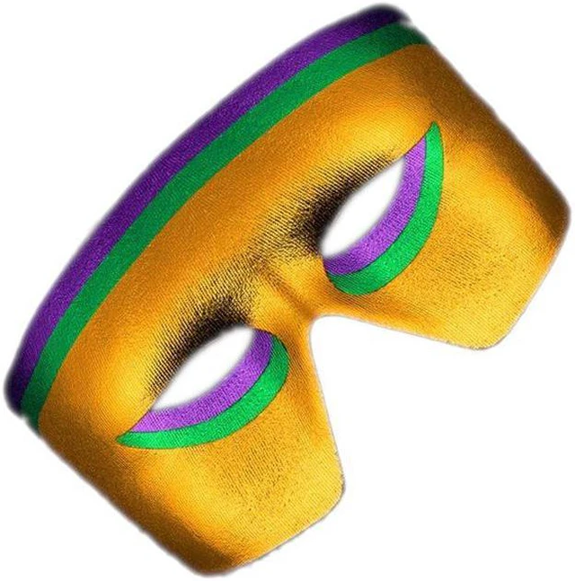 Main image of Blinkee MPGGNLMG12 Masquerade Purple, Green, Gold Non-Light Up Metallic Mask Mardi Gras