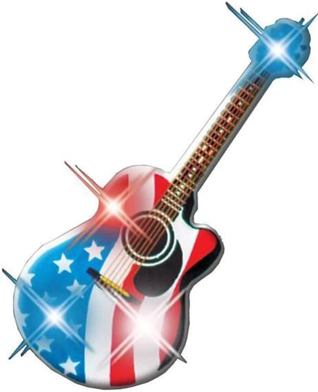 Main image of Blinkee 1985000 USA Guitar Flashing Body Light Lapel Pins