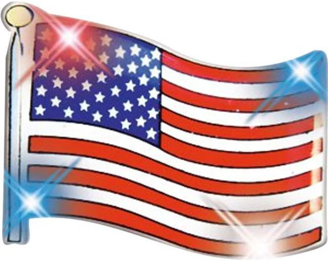 Main image of Blinkee 4015000 USA Flag Flashing Body Light Lapel Pins