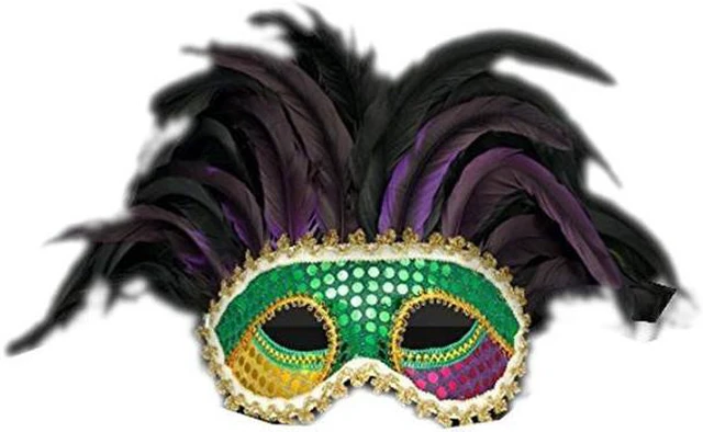 Main image of Blinkee DVCMGNLF Deluxe Venetian Mardi Gras Carnival Non-Light Up Festival Feather Mask for Fat Tuesday