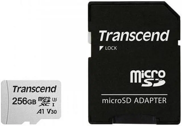 Alt view image 4 of 14 - Transcend 256GB 300S microSDXC CL10 V30 A1 Memory Card with SD Adapter