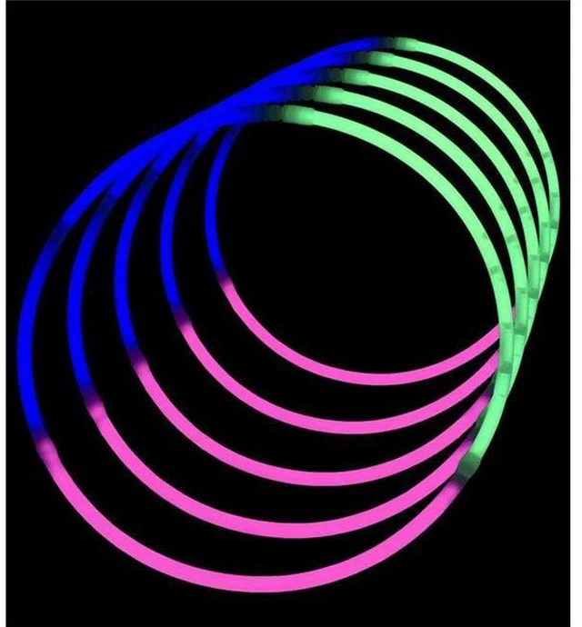 Main image of Blinkee 1706000 Glow Necklace Tri Color Tube of Fifty, Pink, Blue & Green