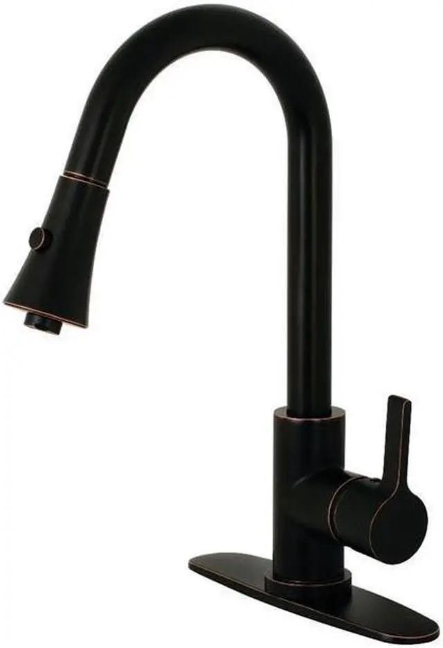 Main image of Gourmetier LS8726CTL Modern Continental Single-Handle Pull-Down Kitchen Faucet - Naples Bronze