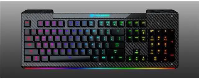 Alt view image 7 of 14 - Cougar Aurora S Gaming Keyboard with Carbonlike Design and Multicolor Lighting