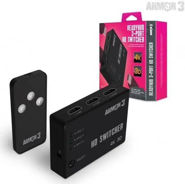 Main image of Hyperkin M07385 Readyhub 3-Port HD Switcher for HD Game Consoles & Devices - Armor3