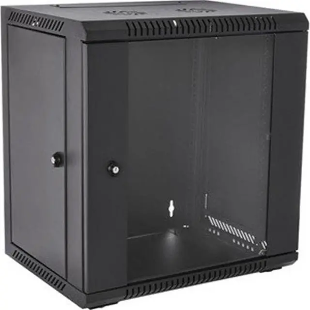 Alt view image 2 of 4 - V7 12U Rack Wall Mount Glass Door Enclosure