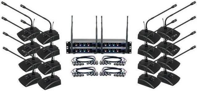 Main image of VocoPro Digital-Conference-12 Sixteen Channel UHF Wireless Conference Microphone System