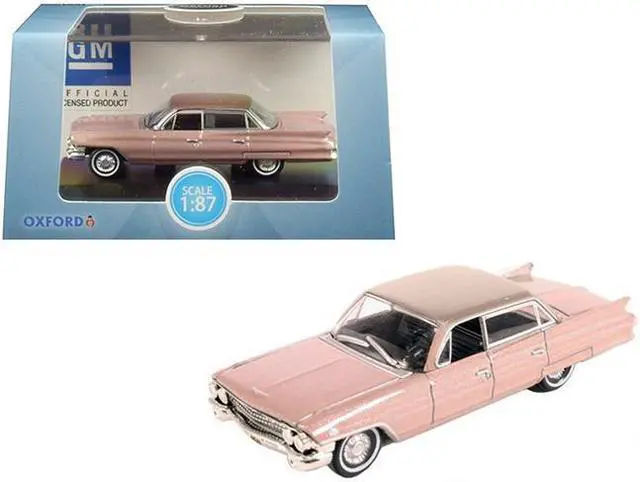 Alt view image 4 of 5 - 1961 Cadillac Sedan DeVille Metallic Pink 1/87 (HO) Scale Diecast Model Car by Oxford Diecast
