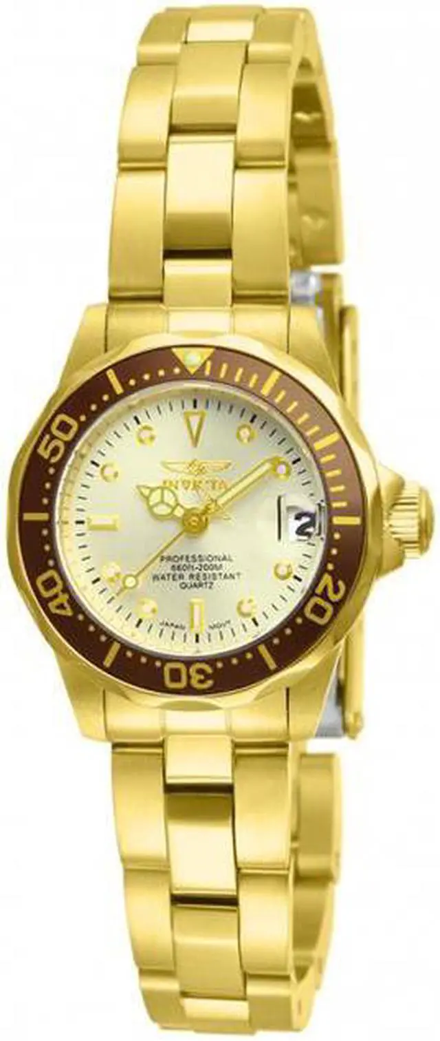 Alt view image 7 of 13 - Women's Pro Diver 18K Gold Plated SS Champagne Dial