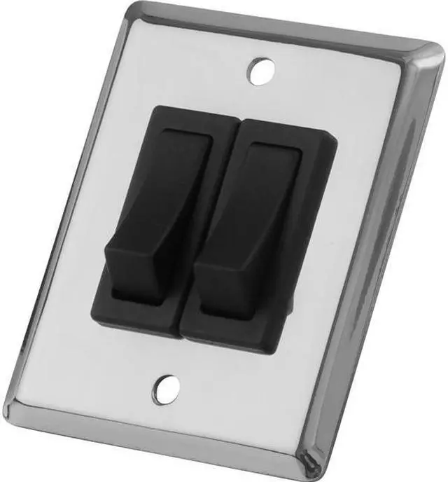 Main image of Sea-Dog Double Gang Wall Switch - Stainless Steel