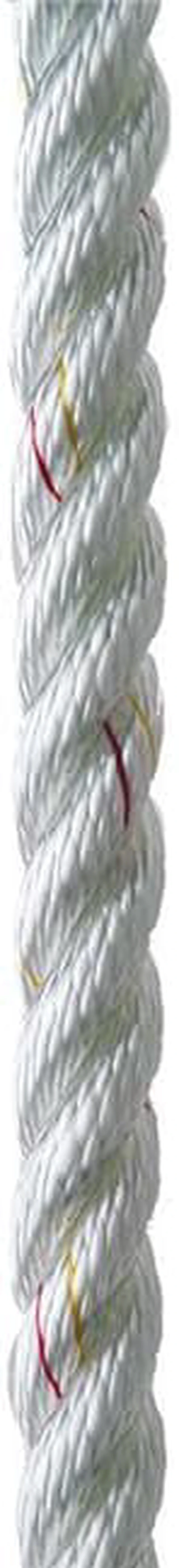 Main image of New England Ropes 3/8" X 15' Premium Nylon 3 Strand Dock Line - White w/Tracer