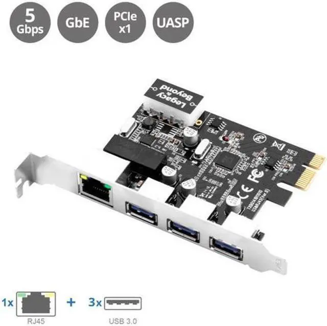 Alt view image 8 of 10 - Siig Usb 3.0 3-Port Hub With Lan Pcie Host Card