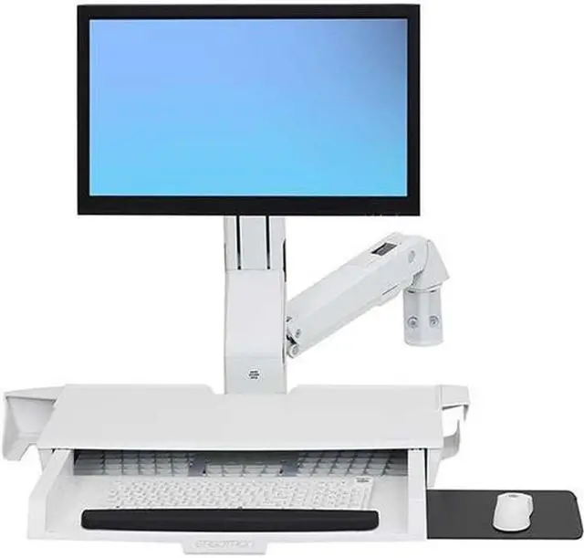 Alt view image 4 of 9 - Ergotron StyleView Sit-Stand Combo Arm with Worksurface - Mounting kit ( mouse holder, wrist rest, bar code scanner holder, VESA adapter, wall mount bracket, keyboard tray, flat horizontal surface bas