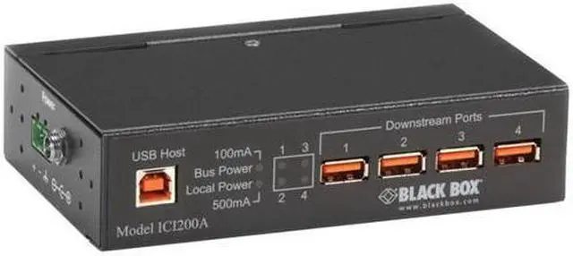 Alt view image 3 of 8 - Black Box Industrial-Grade USB Hub 4-Port ICI200A