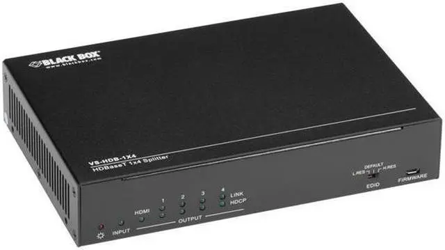 Main image of Black Box VS-HDB-1X4 1 x 4 4K UHD Smart EDID HDBase-T Video Splitter