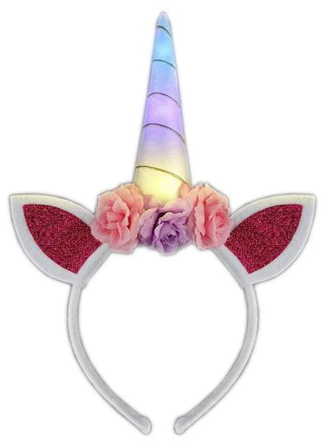 Alt view image 2 of 3 - Light Up Color Change Unicorn Horn Flower Headband