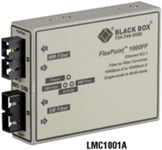 Main image of Black Box Network Services LMC1001A FlexPoint 1000 Mbps Fiber-to-Fiber Mode Converter