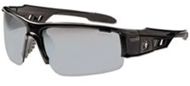 Alt view image 4 of 10 - Ergodyne 52042 Skullerz Dagr Safety Glasses, Black Frame/Silver Lens, Nylon/Polycarb