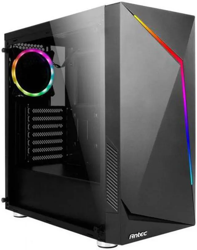 Main image of Antec NX300 BLACK Tempered Glass Side Panel, LED Strip Front Panel NX Series Mid Tower ATX Gaming Case with ARGB Fan, Black