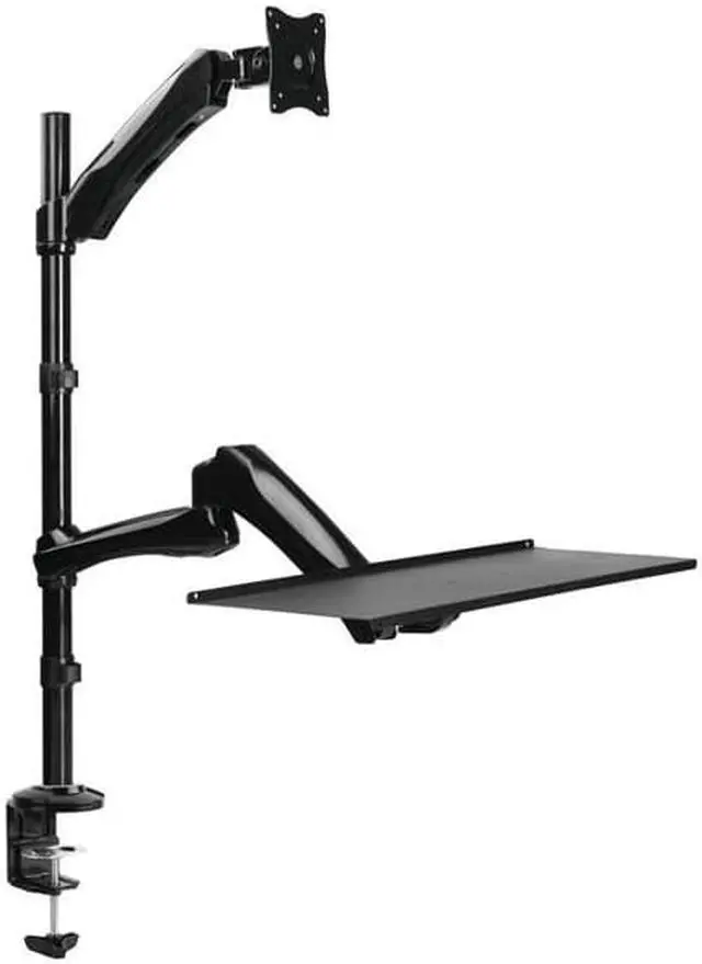 Alt view image 3 of 5 - TygerClaw Single Monitor Sit-Stand Workstation TYDS14011