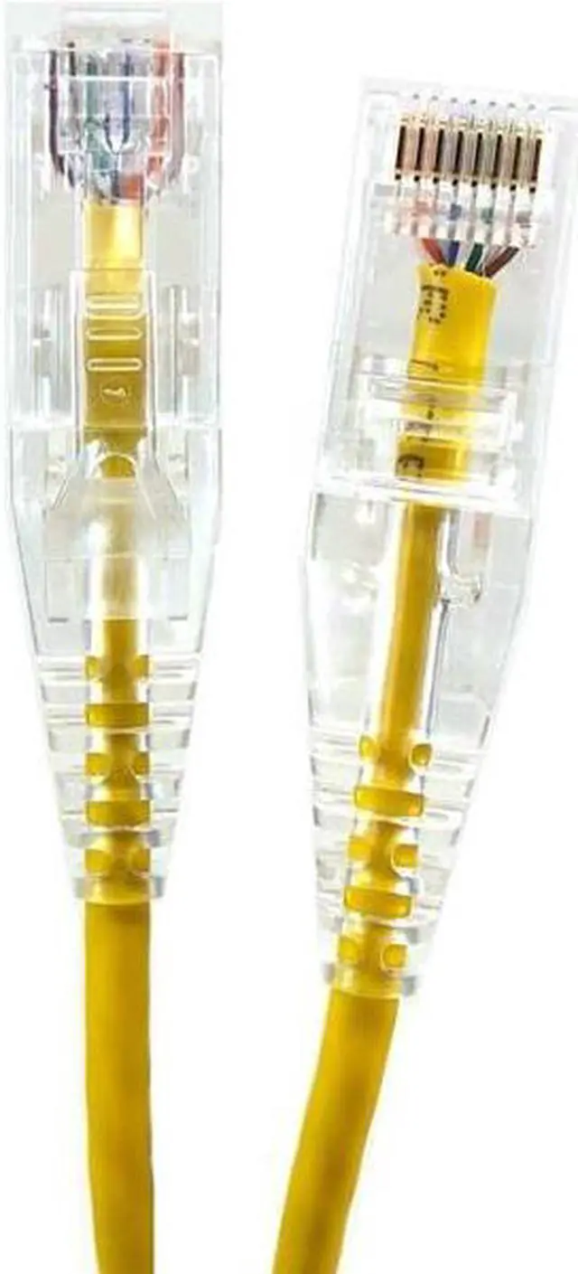 Alt view image 6 of 6 - Micro Connectors (E08-014Y-SLIM-5) Ultra Slim 14 Feet (28AWG) CAT 6 UTP RJ45 Patch Cables, Pack of 5, Color-Yellow