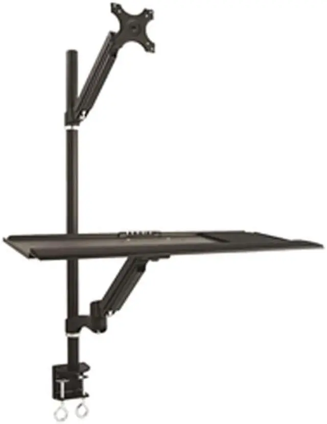 Alt view image 2 of 2 - TygerClaw TYDS10019BLK SINGLE Extending Arms Monitor Desk / Sit-stand Workstation
