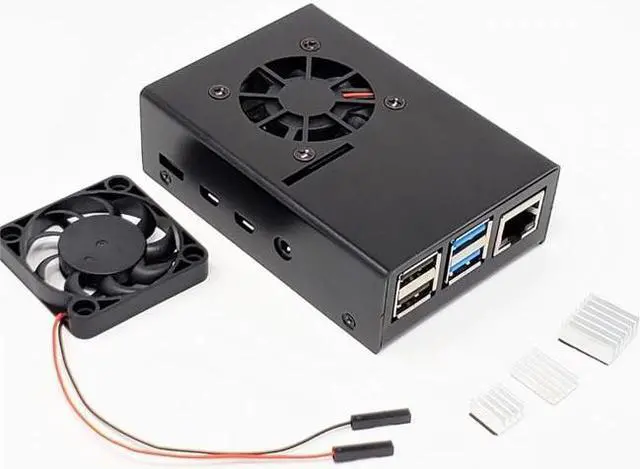 Alt view image 7 of 7 - MICRO CONNECTORS  Aluminum Raspberry Pi 4 Model B Case with Fan