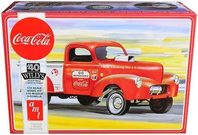 Main image of AMT AMT1145M Skill 3 Model Kit 1940 Willys Gasser Pickup Truck Coca-Cola 1 by 25 Scale Model