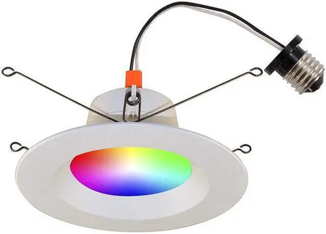 Alt view image 4 of 4 - BAZZ Smart Home 6-in Wi-Fi RGB Tunable Slim Disk LED Recessed Fixture Kit White