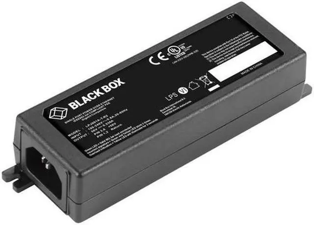 Alt view image 3 of 9 - BLACK BOX LPJ001A-T-R2 GIGABIT ETHERNET INJECTOR POE+ - 10/100/1000BASE-T RJ-45, 802.3AT, 1-PORT, 45 DA
