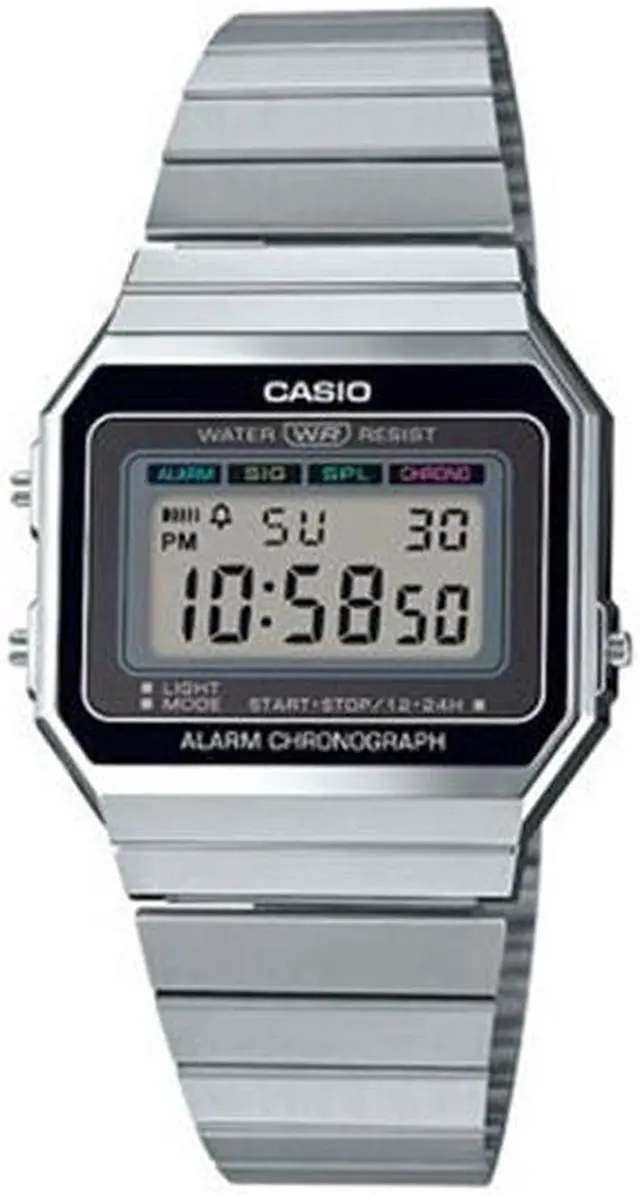Alt view image 2 of 9 - Casio Men's Slim-Digital Stainless Steel Watch A700W-1A