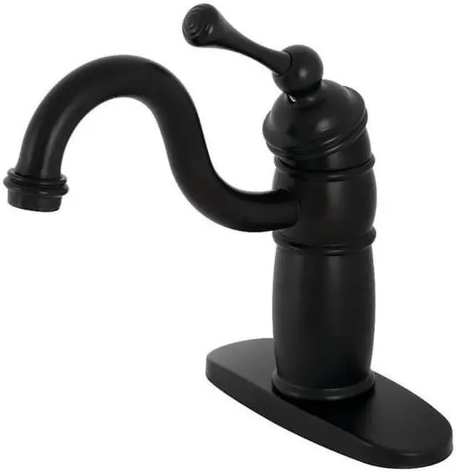 Main image of Kingston Brass KB1480BL Vintage Single-Handle Monoblock Bar Faucet, Matte Black