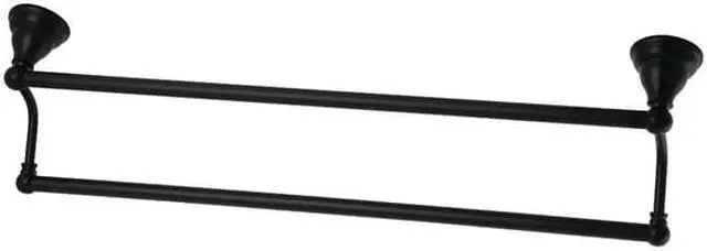 Alt view image 2 of 6 - Kingston Brass BA5563MB Royale 24" Dual Towel Bar, Matte Black