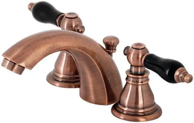 Main image of Kingston Brass KB956AKL Duchess Widespread Bathroom Faucet with Plastic Pop-Up, Antique Copper