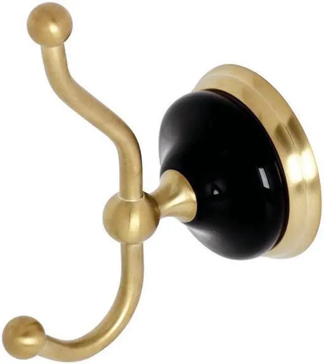 Main image of Kingston Brass BA9117BB Water Onyx Robe Hook, Brushed Brass