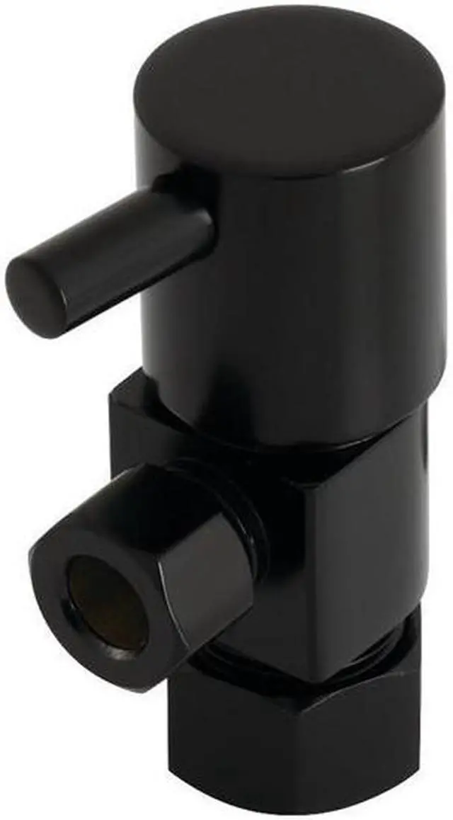 Main image of Kingston Brass CD53300DL Concord 5/8"O.D x 3/8" O.D Anti-Seize Deluxe Quarter Turn Ceramic Hardisc Cartridge Angle Stop, Matte Black